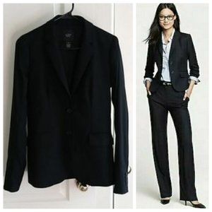 J.Crew Super 120's Black Wool Blazer Size 2